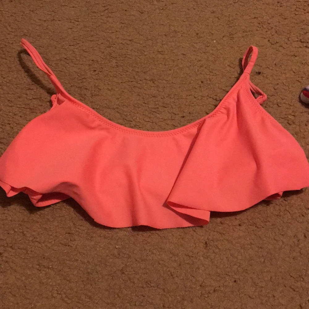 Ruffle overlay bikini top